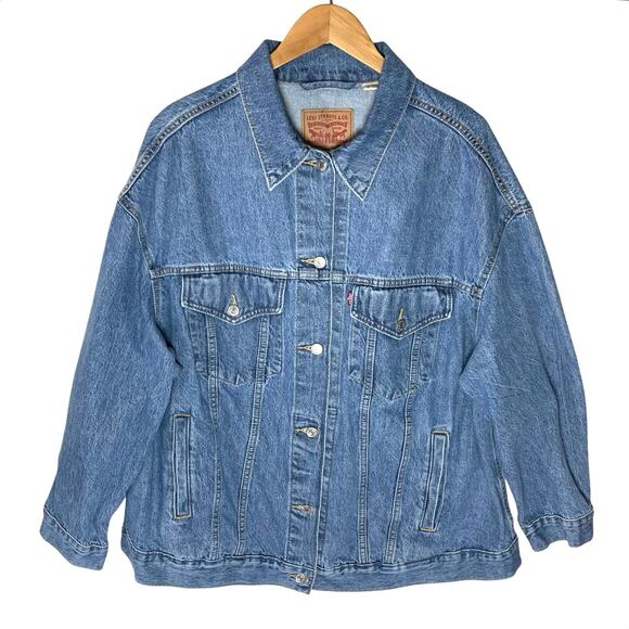 LEVI’s Women’s Denim Trucker Jacket Size 1X - Picture 2 of 4